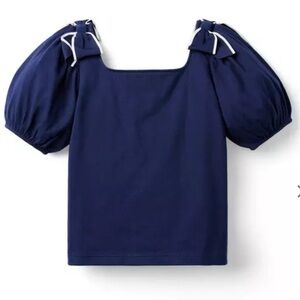 Janie and Jack Deep Blue Top with Elegant Details